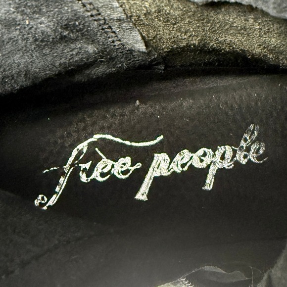 Free People Leo Ankle Boots Women's EU 40 US 10 Leather Block Heel Black - Picture 9 of 9